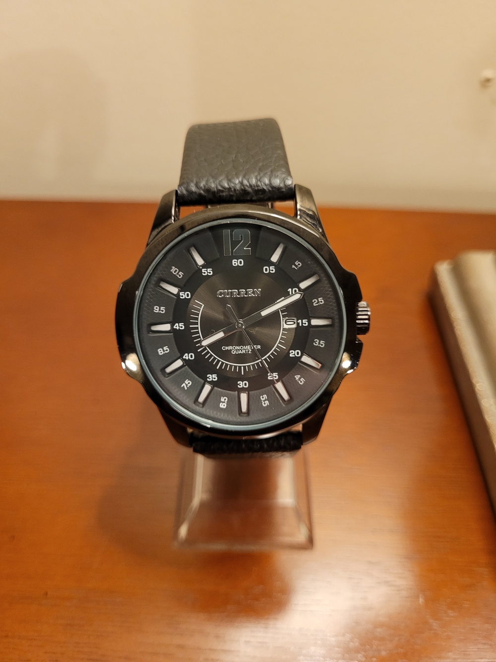 Brand New Black Curren Chronometer Quartz Men's Watch